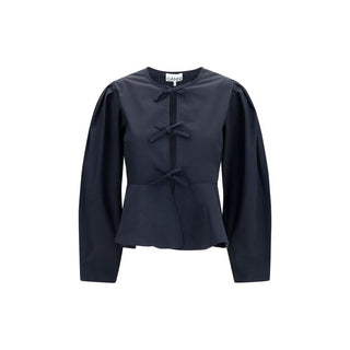 Ganni Black Cotton Blouse