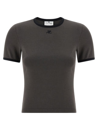 Courrèges Gray Cotton T-Shirt
