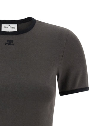 Courrèges Gray Cotton T-Shirt