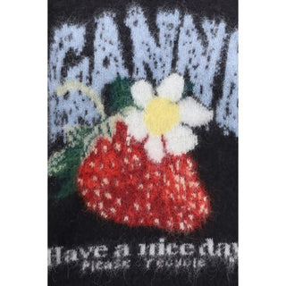Ganni Black Alpaca Vicugna Pacos T-Shirt