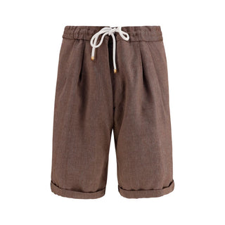 Brunello Cucinelli Brown Linen Bermuda Shorts