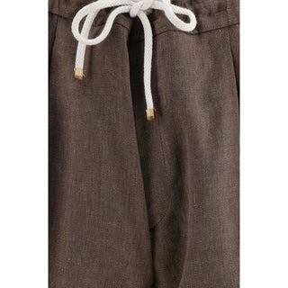 Brunello Cucinelli Brown Linen Bermuda Shorts