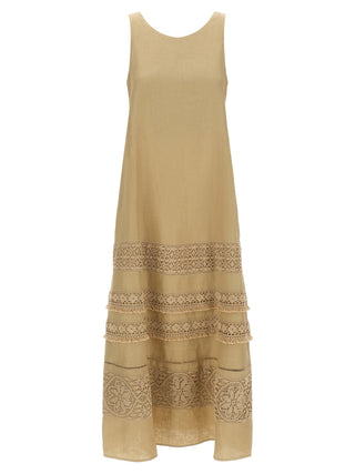 Max Mara Beige Linen Long Dress