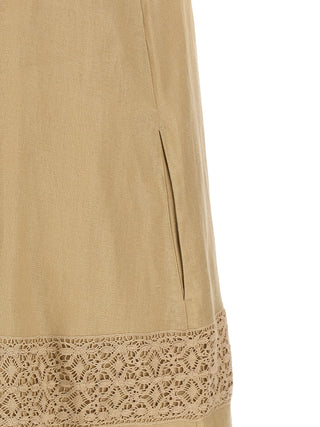Max Mara Beige Linen Long Dress