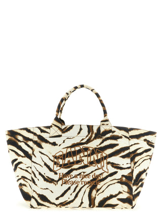 Ganni Beige Recycled Cotton Handbag