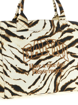 Ganni Beige Recycled Cotton Handbag