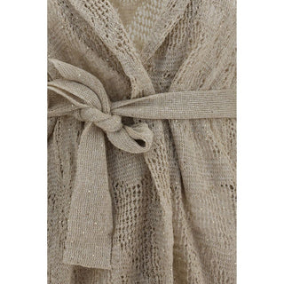 Brunello Cucinelli Beige Linen Cardigan