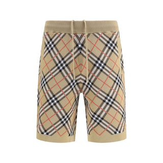 Burberry Check Cotton Blend Shorts