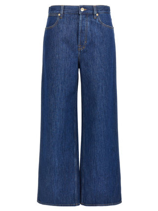 Gucci Blue Cotton Relaxed Fit Jeans