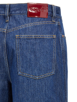 Gucci Blue Cotton Relaxed Fit Jeans
