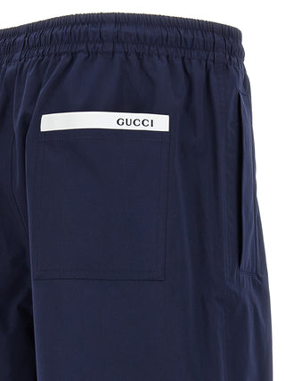 Gucci Blue Cotton Bermuda Shorts