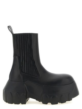 Rick Owens Black Ramie Ankle Boots