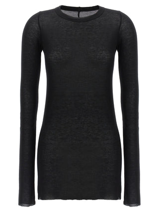 Rick Owens Black Viscose Long Sleeve T-Shirt