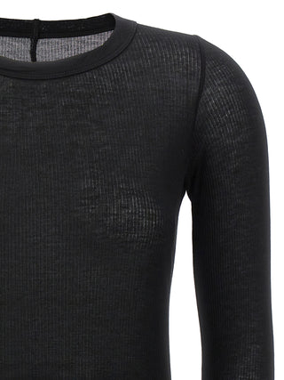 Rick Owens Black Viscose Long Sleeve T-Shirt