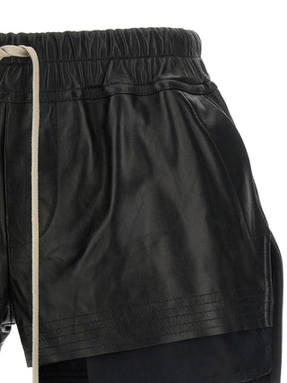 Rick Owens Black Lamb Leather Bermuda Shorts