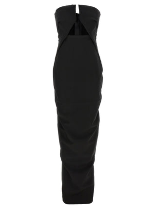 Rick Owens Black Wool Long Dress
