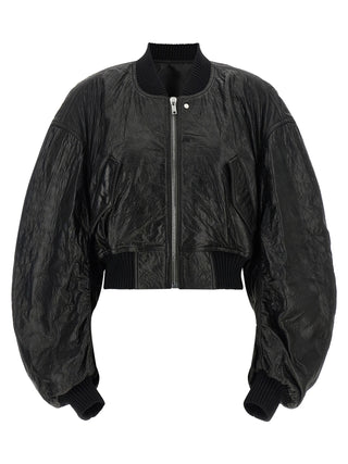 Rick Owens Black Lamb Leather Leather Jacket
