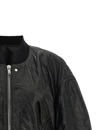 Rick Owens Black Lamb Leather Leather Jacket