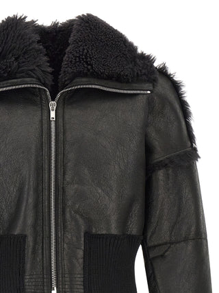 Rick Owens Black Lamb Fur Leather Jacket