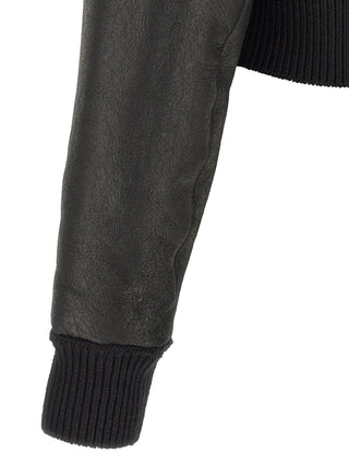 Rick Owens Black Lamb Fur Leather Jacket