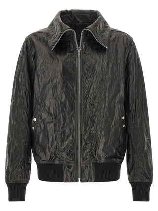 Rick Owens Black Lamb Leather Leather Jacket