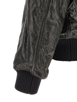 Rick Owens Black Lamb Leather Leather Jacket