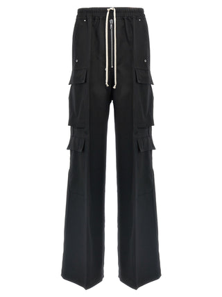 Rick Owens Black Wool Cargo Pants