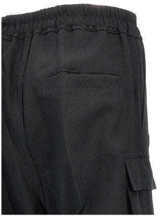 Rick Owens Black Wool Cargo Pants
