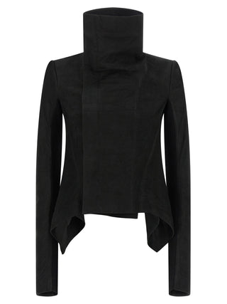 Rick Owens Black Lamb Leather Leather Jacket