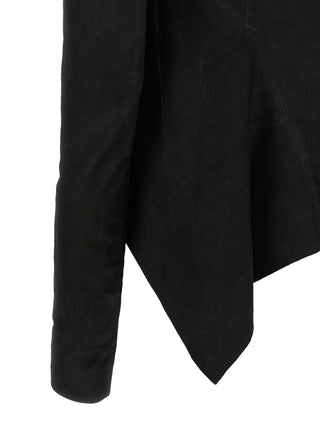 Rick Owens Black Lamb Leather Leather Jacket