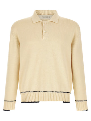 Golden Goose White Cotton Polo Shirt