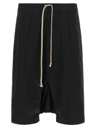 Rick Owens Black Cotton Bermuda Shorts