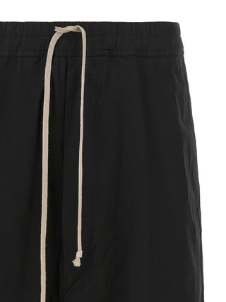Rick Owens Black Cotton Bermuda Shorts