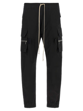 Rick Owens Black Cotton Cargo Pants