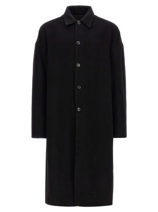 Rick Owens Black Virgin Wool Coat