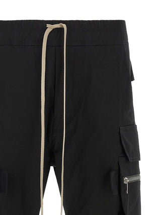 Rick Owens Black Cotton Cargo Pants