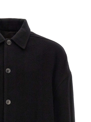 Rick Owens Black Virgin Wool Coat