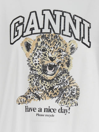 Ganni White Cotton T-Shirt