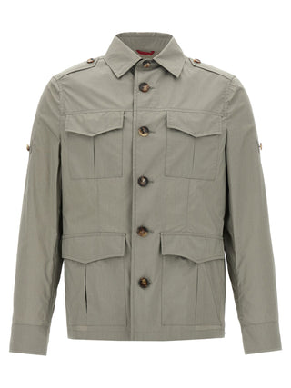 Brunello Cucinelli Bicolor Cotton Shell Jacket