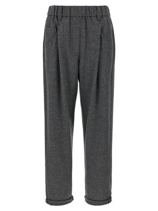Brunello Cucinelli Gray Virgin Wool Casual Pants