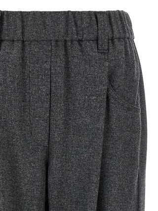 Brunello Cucinelli Gray Virgin Wool Casual Pants