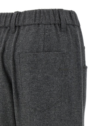 Brunello Cucinelli Gray Virgin Wool Casual Pants