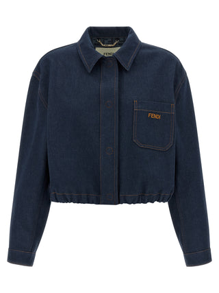 Fendi Blue Cotton Denim Jacket