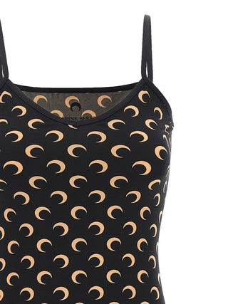 Marine Serre Black Polyamide Short Dress