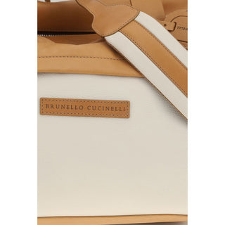 Brunello Cucinelli Beige Calf Leather Luggage And Travel