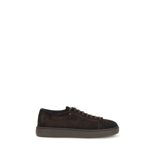 Santoni Brown Calf Leather Sneakers