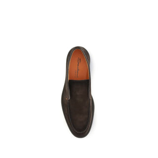 Santoni Brown Calf Leather Ankle Boots