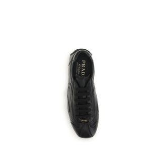 Prada Black Calf Leather Low Top Sneakers