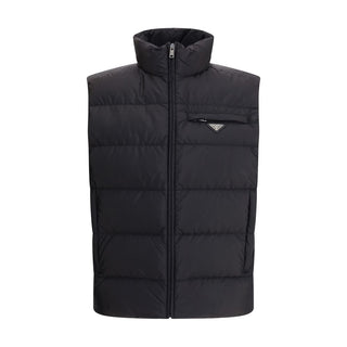 Prada Black Recycled Polyamide Sleeveless Jacket