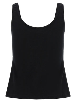 Off-White Black Cotton Tank Tops